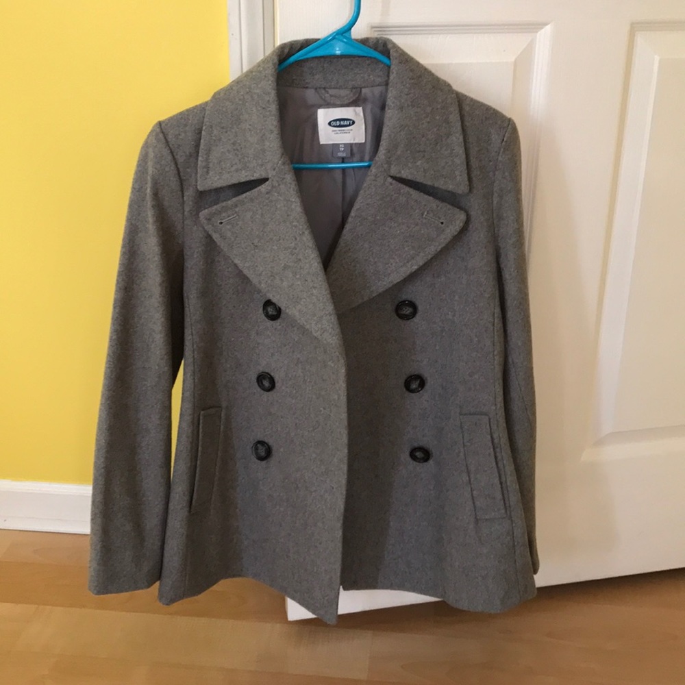 Gray peacoat